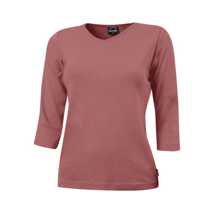 Image of Artime Ripp V-Neck 3/4 Arm Shirt, altrosa, XXL bei Lehner Versand Schweiz