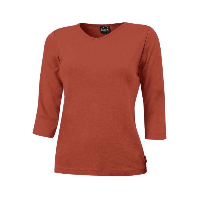 Image of Artime Ripp V-Neck 3/4 Arm Shirt, rost bei Lehner Versand Schweiz