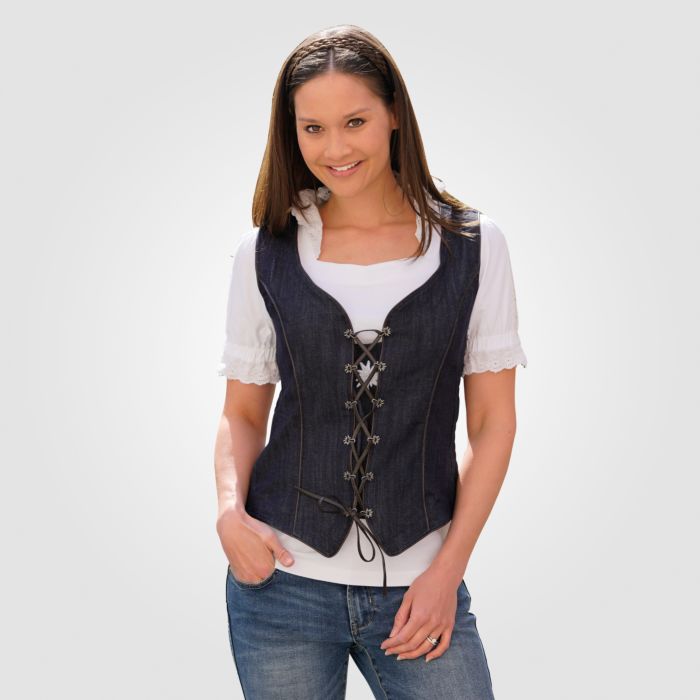 Edelweiss Bustier zum Schnüren jeansblau main product photo