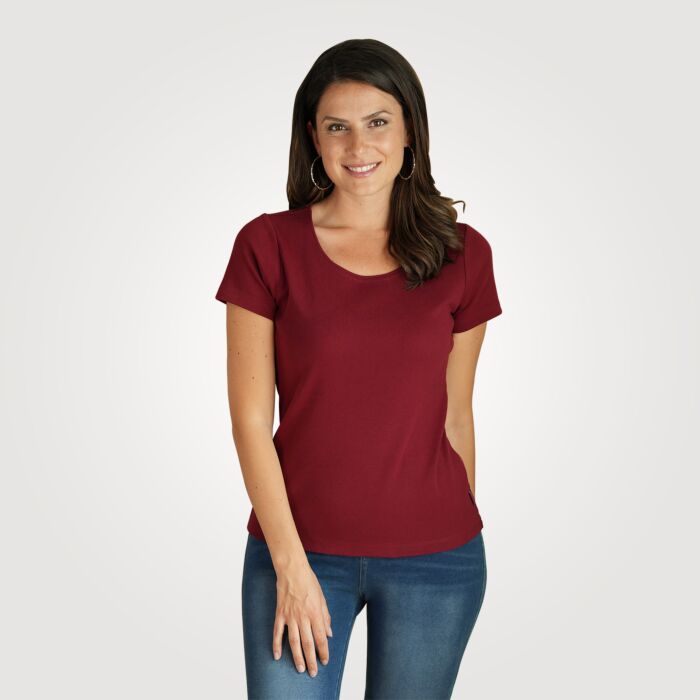 Angenehmes Rundhals Damen T-Shirt