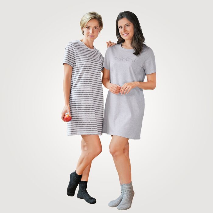 Chemise de nuit à manches courtes en DUO-pack