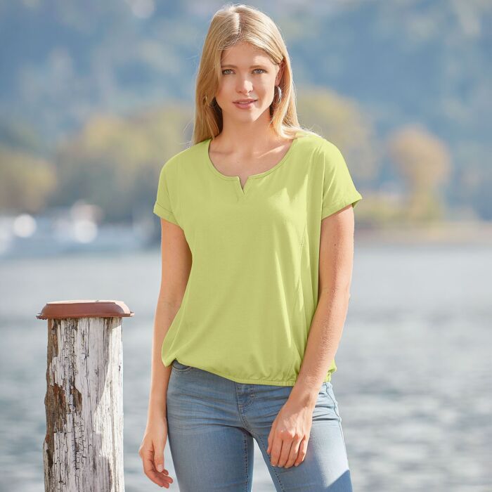 T-shirt avec ourlet élastique au bas