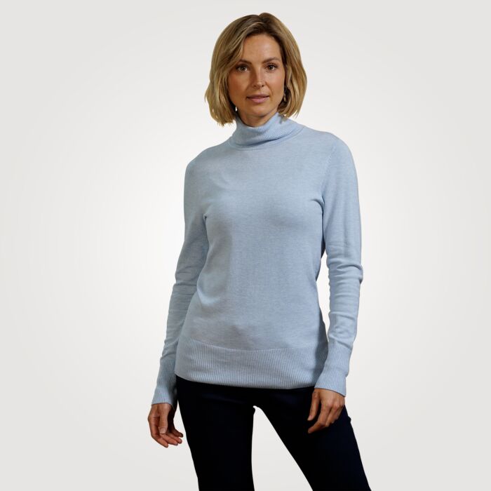 Basic Rollkragenpullover Damen uni