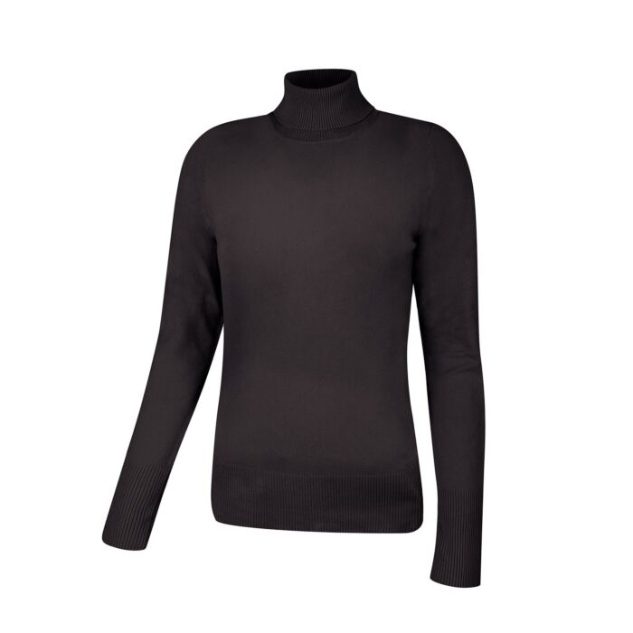 Basic Rollkragenpullover Damen uni