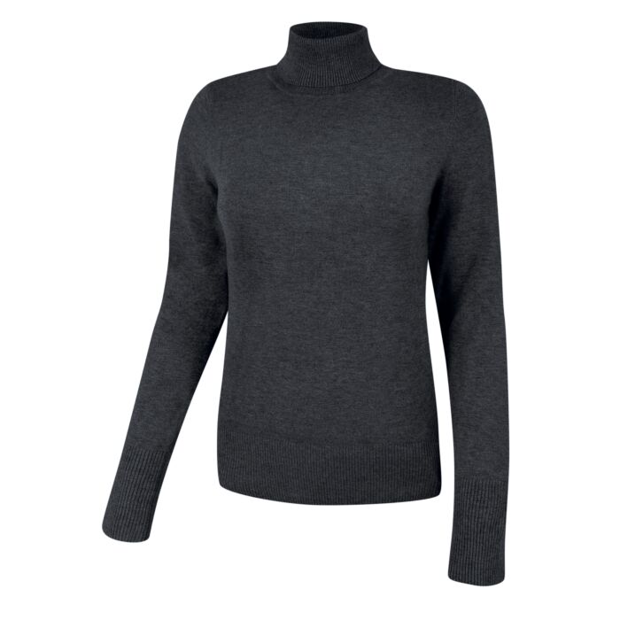 Basic Rollkragenpullover Damen uni