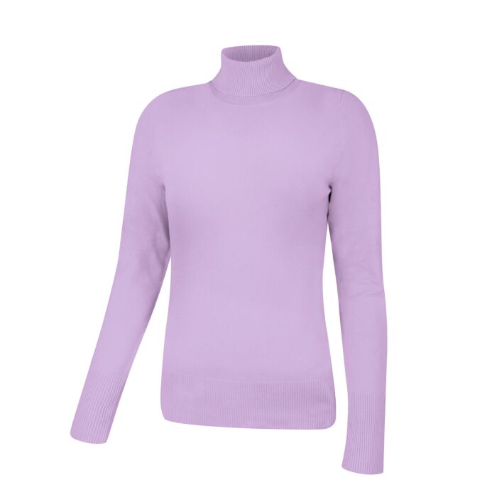 Basic Rollkragenpullover Damen uni
