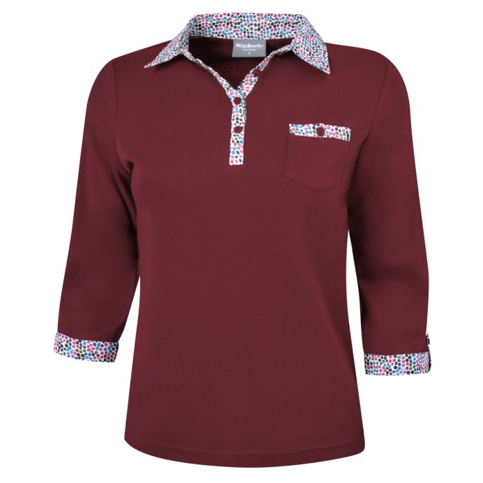 Image of Miss Beverly Poloshirt mit farbigen Details, bordeaux bei Lehner Versand Schweiz