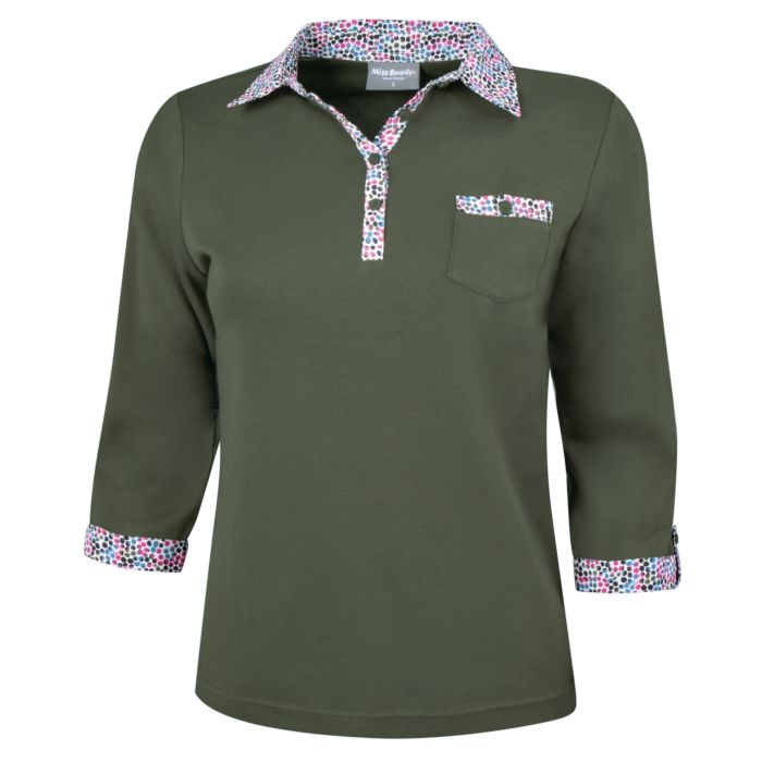 Image of Miss Beverly Poloshirt mit farbigen Details, olive bei Lehner Versand Schweiz