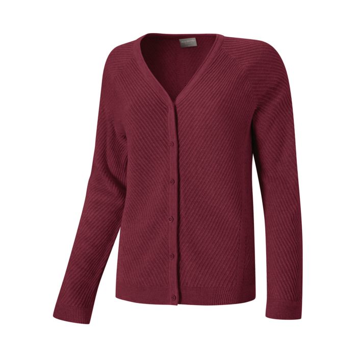 Image of Miss Beverly Cardigan mit dekorativem Strickmuster, rubin bei Lehner Versand Schweiz