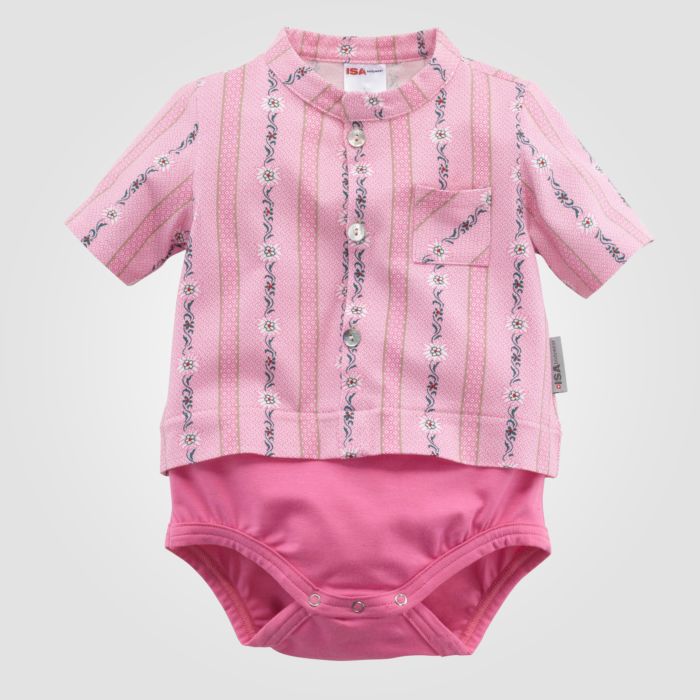 Image of ISA Baby Body Edelweiss mit Brusttasche, rosa, 62/68 bei Lehner Versand Schweiz