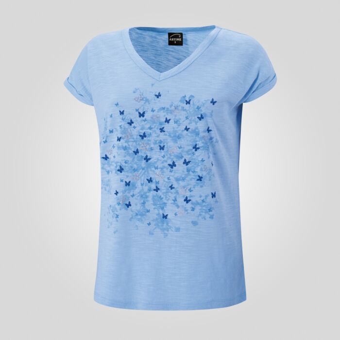 T-shirt à encolure en V et motifs estivaux main product photo