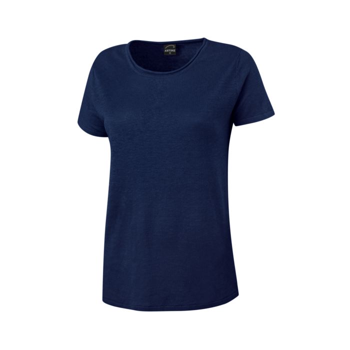 Image of Artime Kurzarm-Strickpullover aus Leinen, marine bei Lehner Versand Schweiz
