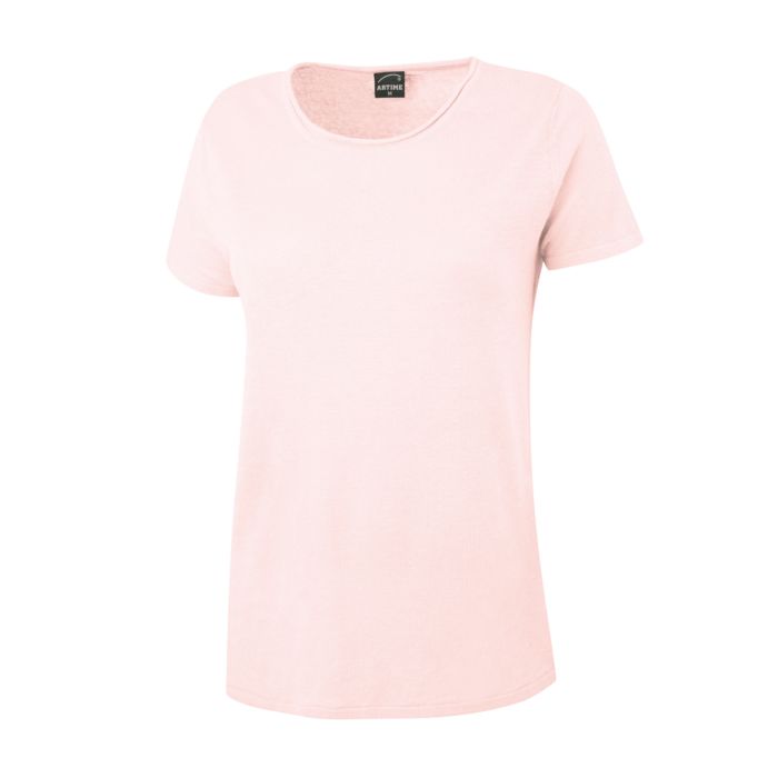 Image of Artime Kurzarm-Strickpullover aus Leinen, lachs bei Lehner Versand Schweiz