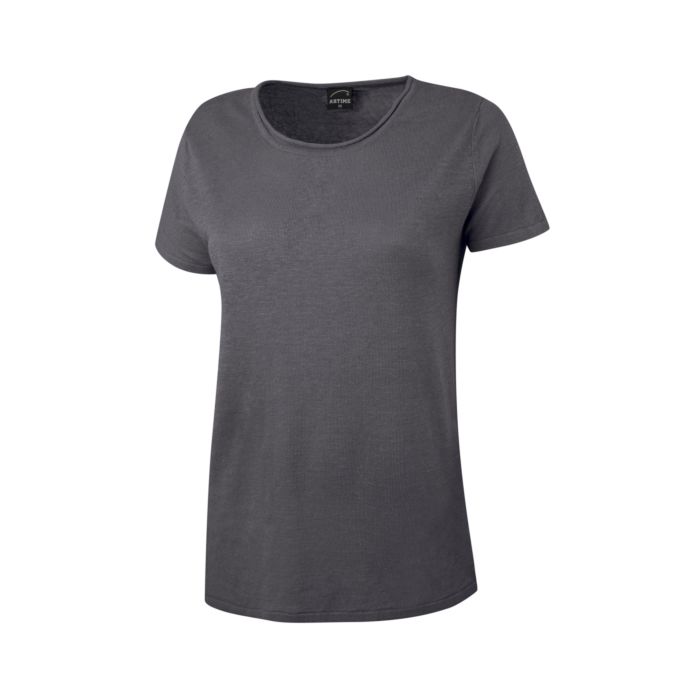 Image of Artime Kurzarm-Strickpullover aus Leinen, anthrazit, XL bei Lehner Versand Schweiz