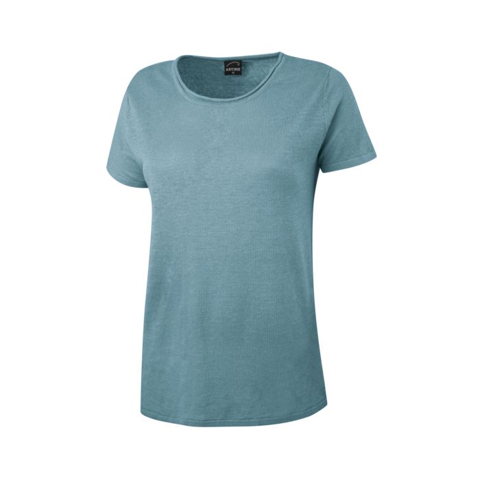 Image of Artime Kurzarm-Strickpullover aus Leinen, smaragd bei Lehner Versand Schweiz
