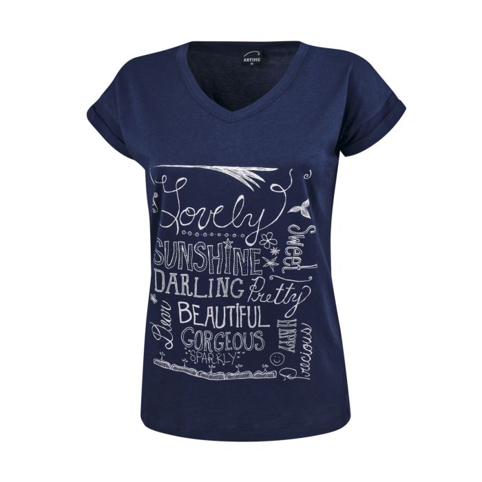 Image of Artime V-Neck T-Shirt mit Druckmotiv, marine, XL bei Lehner Versand Schweiz