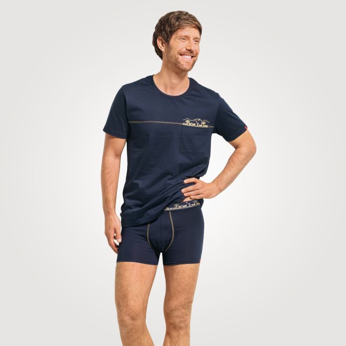 Image of ISA Herren Rundhals Shirt, marine bei Lehner Versand Schweiz