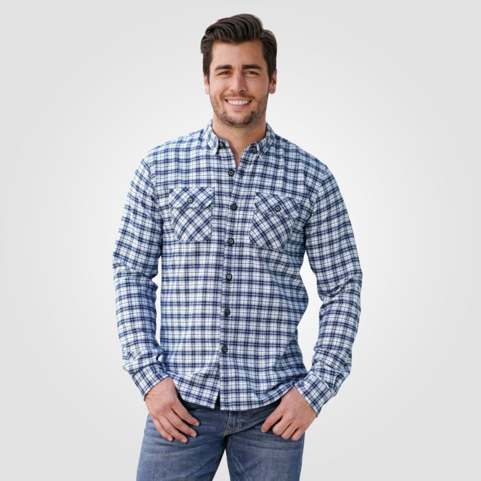 Image of Artime Casual Flanellhemd Herren marine, marine-weiss, XL bei Lehner Versand Schweiz
