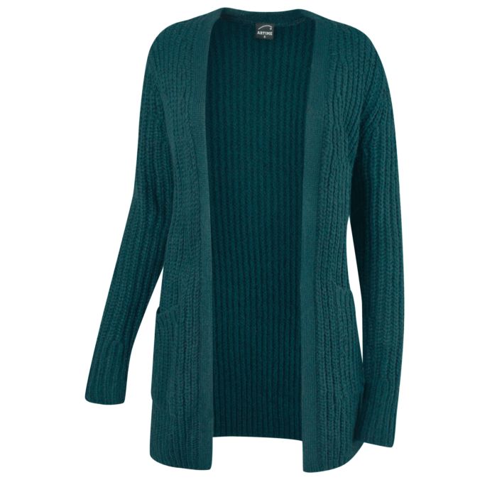 Image of Artime Grobstrick Cardigan Damen mit Taschen, petrol bei Lehner Versand Schweiz