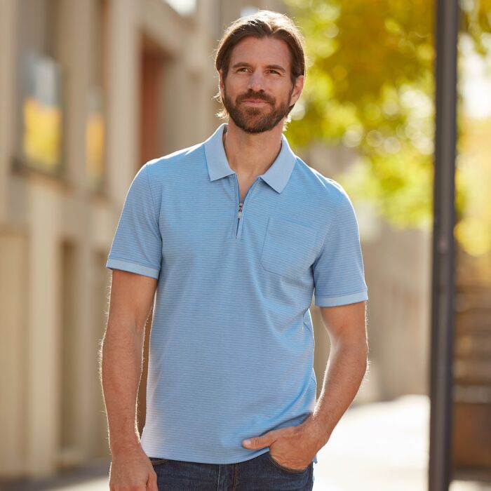 Poloshirt Herren mit Reissverschluss