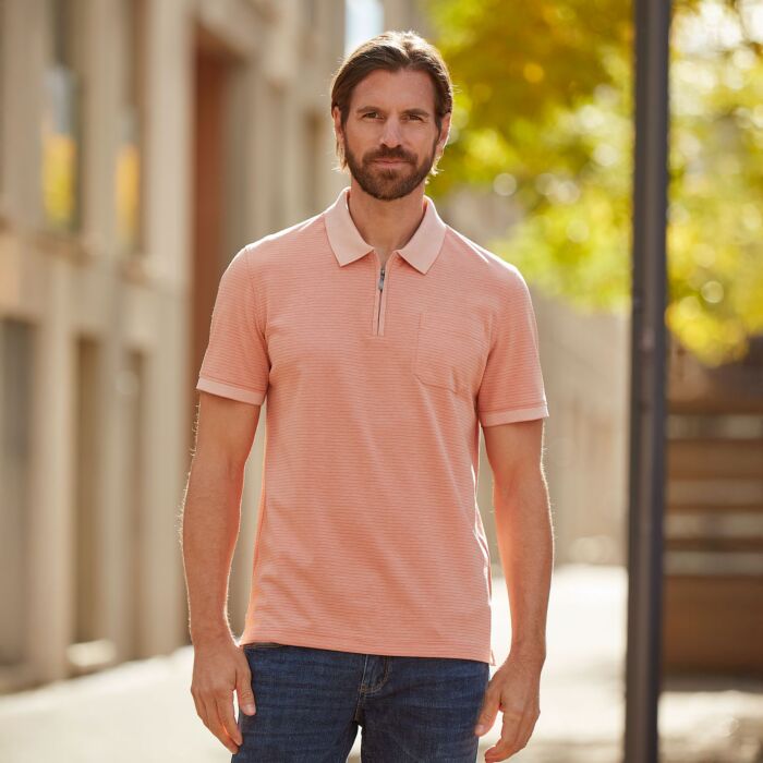 Poloshirt Herren mit Reissverschluss