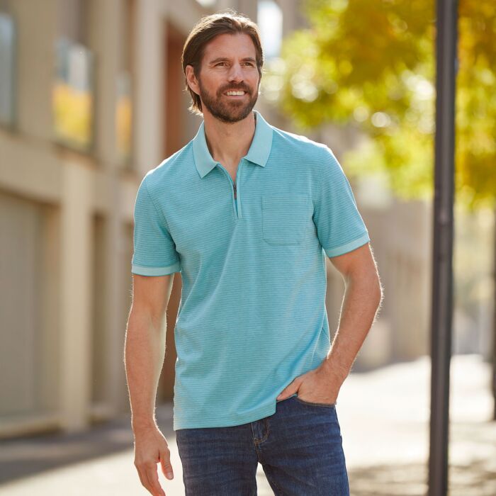 Poloshirt Herren mit Reissverschluss