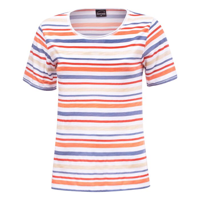 T-shirt rayé à encolure arrondie main product photo