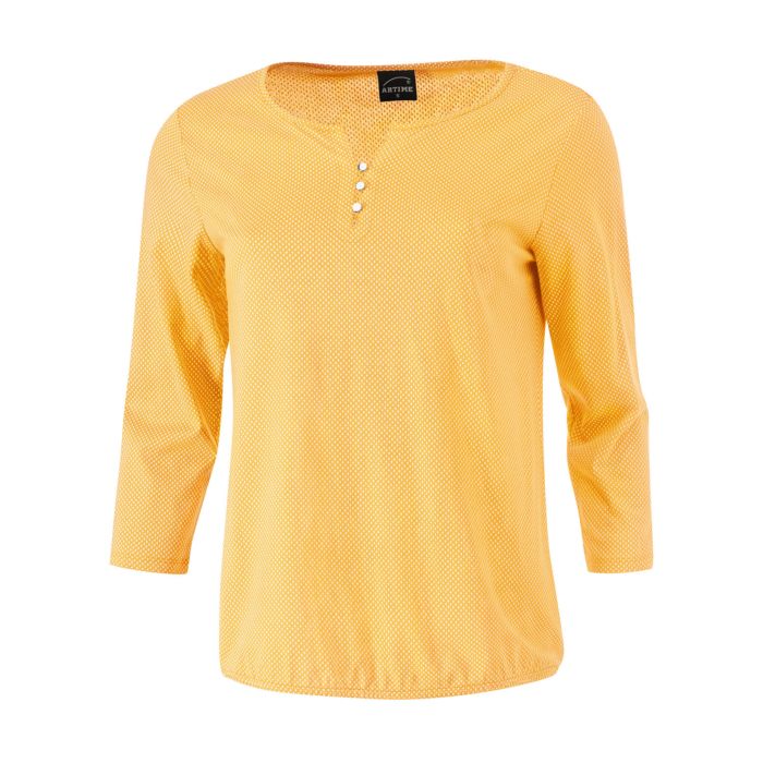 Image of Artime Gepunktete Bluse mit 3/4 Ärmeln, gelb bei Lehner Versand Schweiz