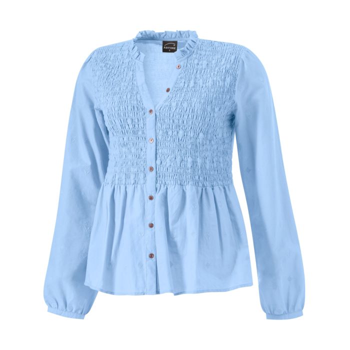 Image of Artime Gerüschelte langarm Bluse, hellblau, XL bei Lehner Versand Schweiz