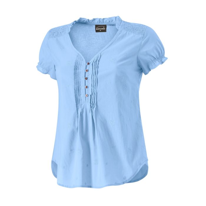 Image of Artime Sommerliche Bluse mit gezügelten Ärmeln, hellblau, XXL bei Lehner Versand Schweiz
