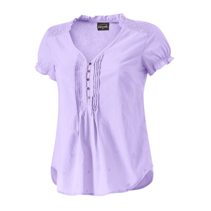 Image of Artime Sommerliche Bluse mit gezügelten Ärmeln, lila, XS bei Lehner Versand Schweiz