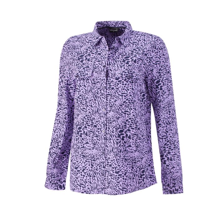Image of Artime Bedruckte Langarmbluse, violett bei Lehner Versand Schweiz