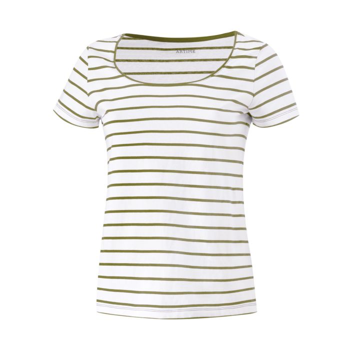 Image of Artime Gestreiftes Jersey-T-Shirt, olive, XXL bei Lehner Versand Schweiz