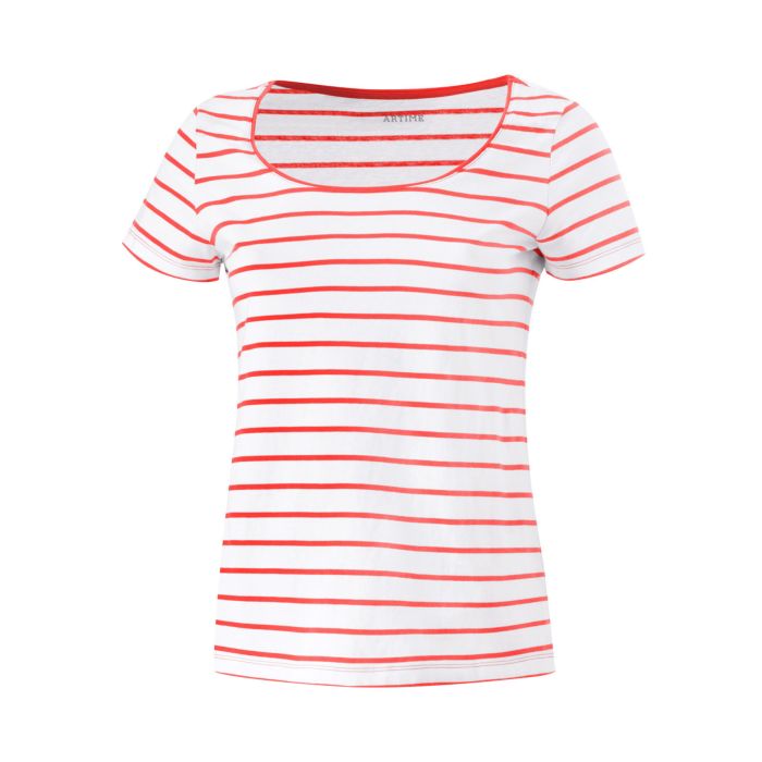 Image of Artime Gestreiftes Jersey-T-Shirt, koralle, XXL bei Lehner Versand Schweiz