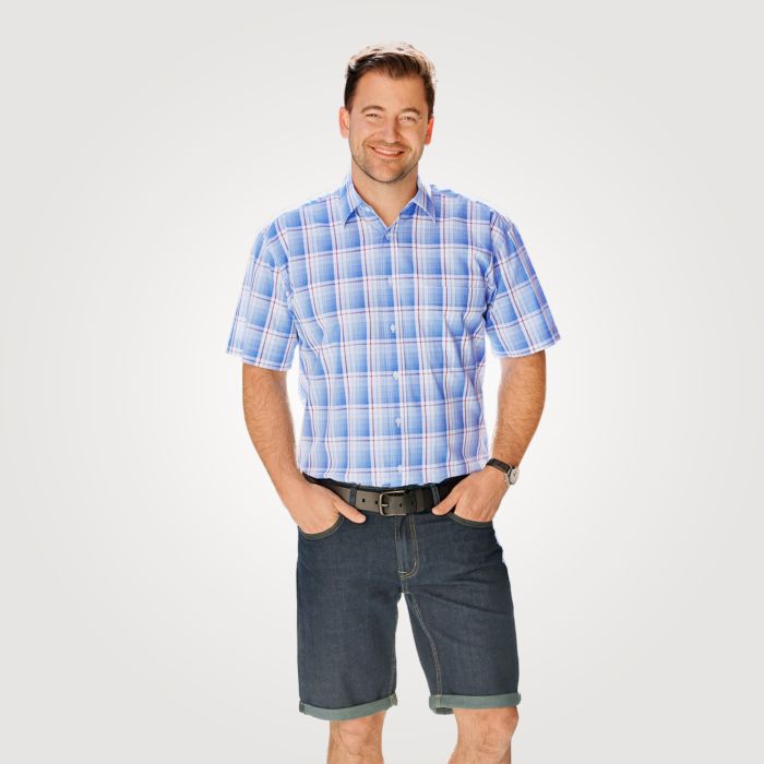 Image of Explorer Bedrucktes Kurzarmhemd hellblau kariert, 37/38 bei Lehner Versand Schweiz