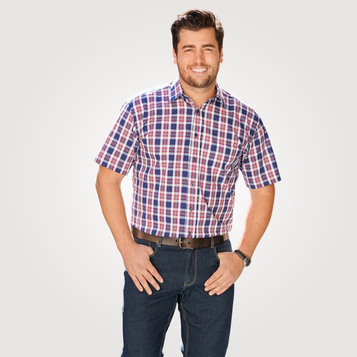 Image of Explorer Bedrucktes Kurzarmhemd marine-rot kariert, rot-marine, 37/38 bei Lehner Versand Schweiz