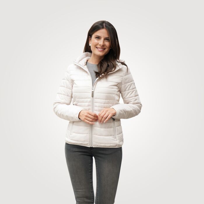 Steppjacke mit abnehmbarer Kapuze