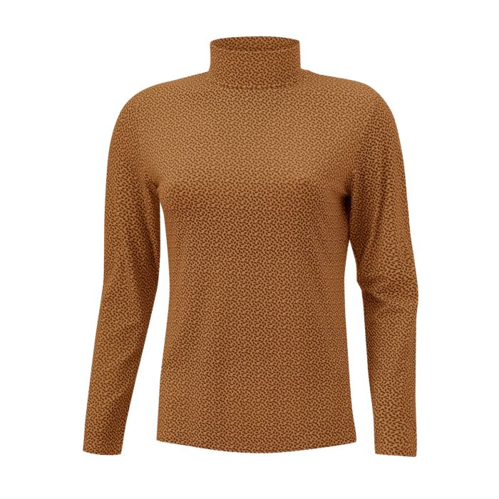 Image of Artime Bedrucktes Rollkragenshirt mit Viscose, zimtbraun bei Lehner Versand Schweiz