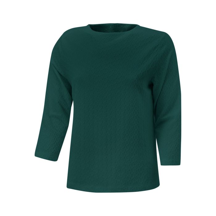 Image of Miss Beverly Rundhalsshirt mit Ripp-Struktur und kleinem Reissverschluss, dunkelgrün, XXL bei Lehner Versand Schweiz
