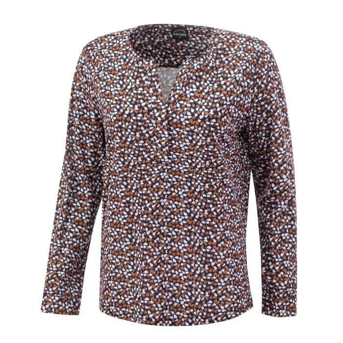 Image of Artime Bedruckte Jersey-Bluse, camel, XXL bei Lehner Versand Schweiz