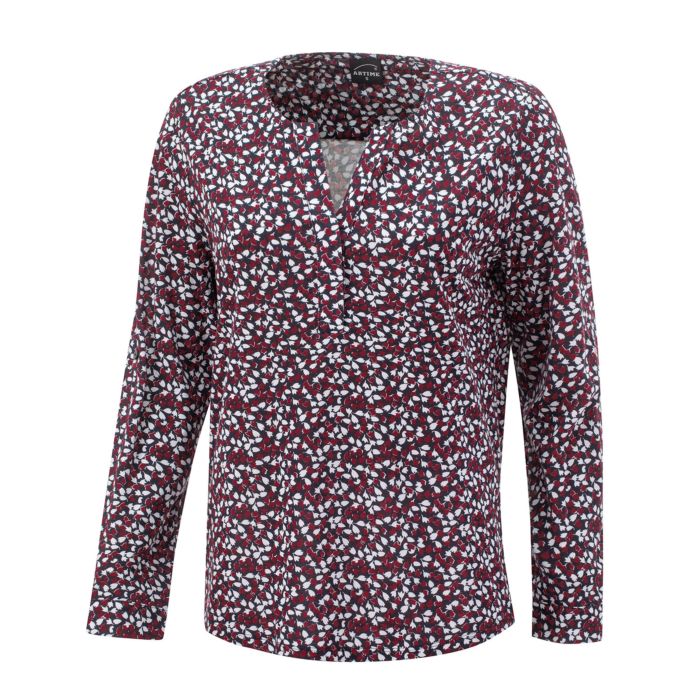 Image of Artime Bedruckte Jersey-Bluse, rubin, XXL bei Lehner Versand Schweiz