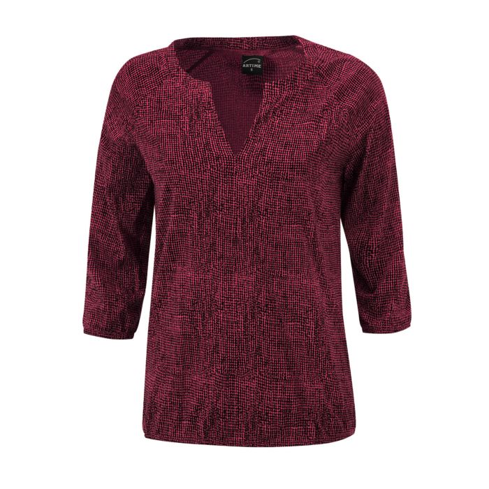 Image of Artime Bedruckte 3/4-Arm Bluse, rot bei Lehner Versand Schweiz