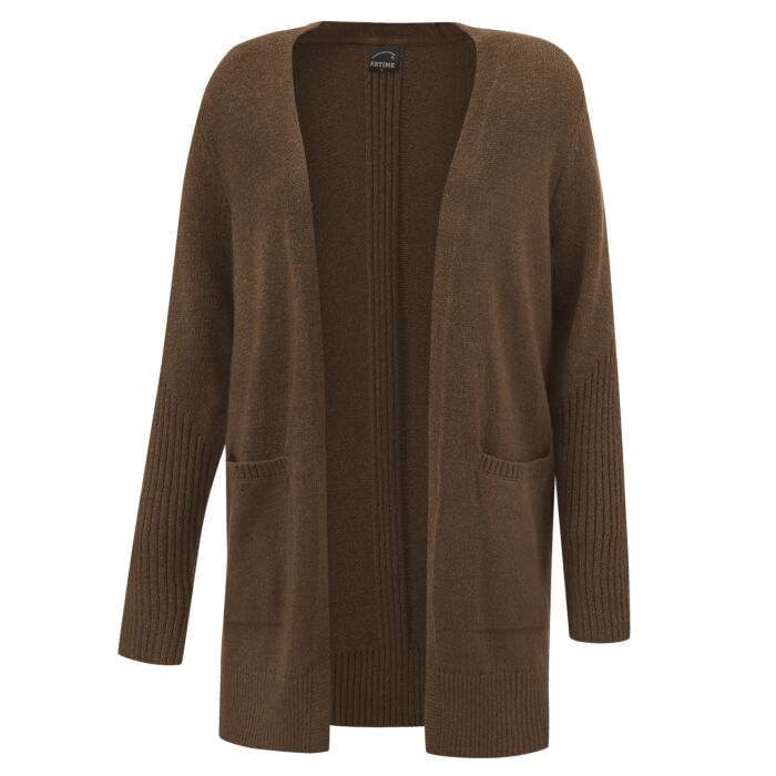 Longcardigan mit Ripp-Effekt