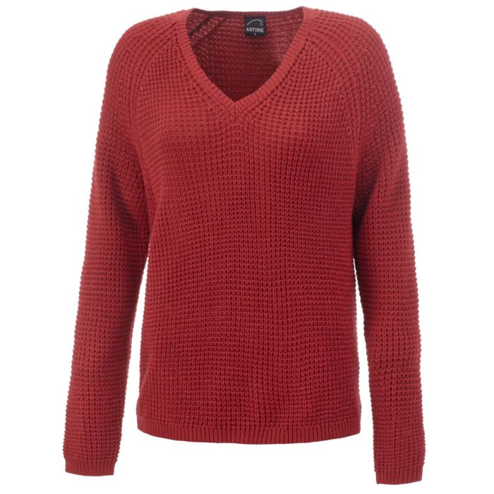 Image of Artime Lockerer V-Neck Pullover mit Struktur, rost bei Lehner Versand Schweiz