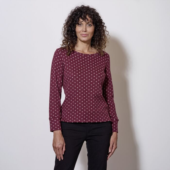 Sweat-shirt à encolure arrondie avec motif de micro-taches