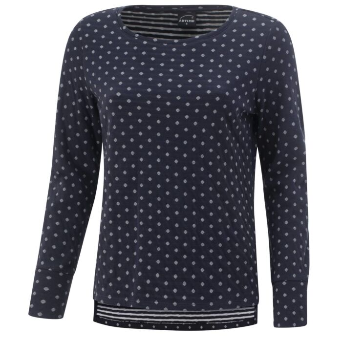 Rundhals-Sweatshirt im Micro-Tupfen-Dessin
