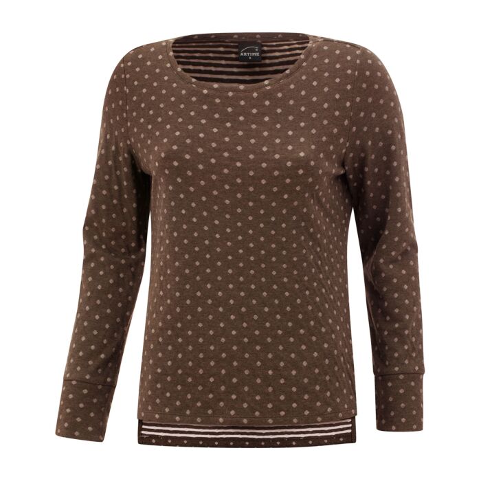 Rundhals-Sweatshirt im Micro-Tupfen-Dessin