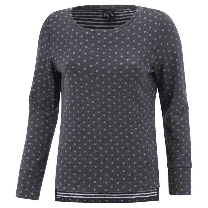 Rundhals-Sweatshirt im Micro-Tupfen-Dessin