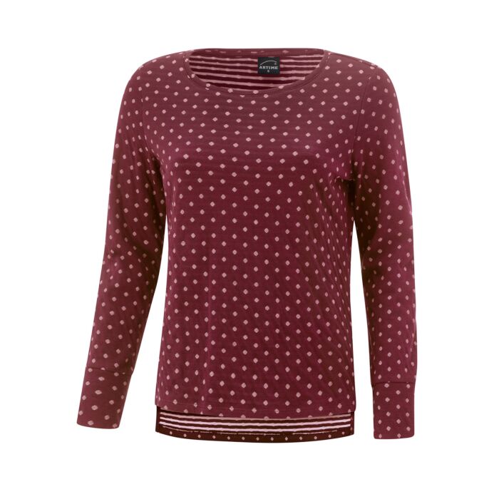 Rundhals-Sweatshirt im Micro-Tupfen-Dessin