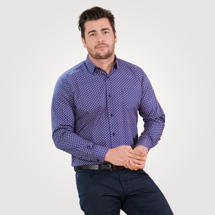 Image of Artime Langarmhemd bedruckt, blau, 37/38 bei Lehner Versand Schweiz